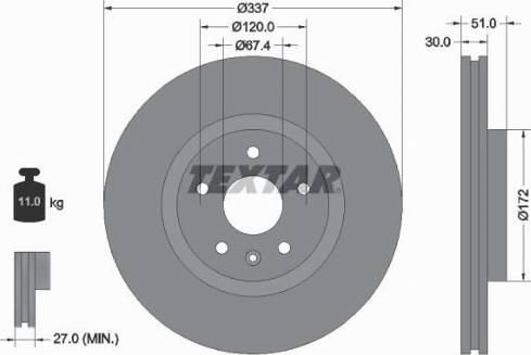 Textar 92187100 - Disque de frein cwaw.fr