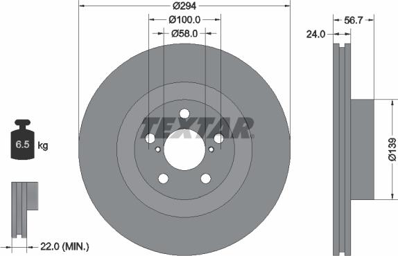 Textar 92139500 - Disque de frein cwaw.fr