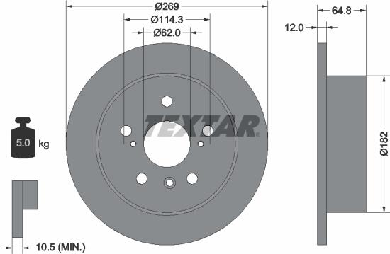 Textar 92139800 - Disque de frein cwaw.fr