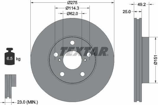 Textar 92139700 - Disque de frein cwaw.fr