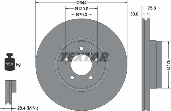 Textar 92134405 - Disque de frein cwaw.fr