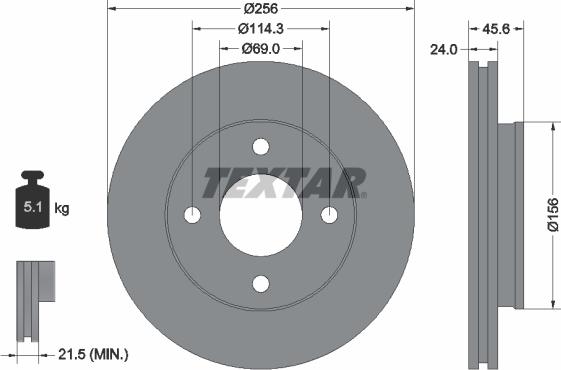 Textar 92134800 - Disque de frein cwaw.fr