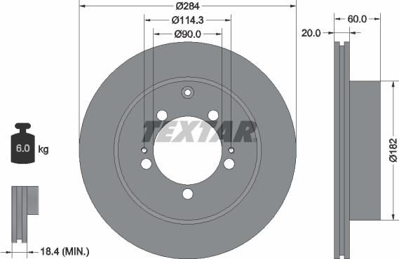 Textar 92134700 - Disque de frein cwaw.fr