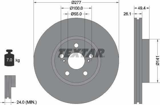 Textar 92135500 - Disque de frein cwaw.fr