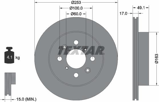 Textar 92135300 - Disque de frein cwaw.fr