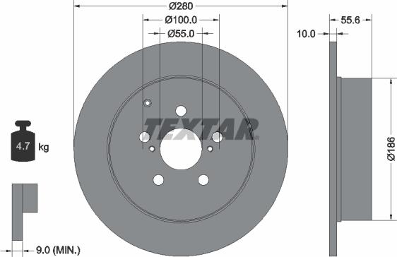 Textar 92135703 - Disque de frein cwaw.fr