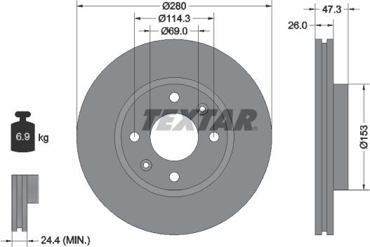 Textar 92136600 - Disque de frein cwaw.fr