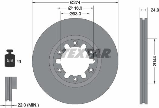 Textar 92136300 - Disque de frein cwaw.fr