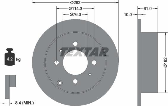 Textar 92130900 - Disque de frein cwaw.fr