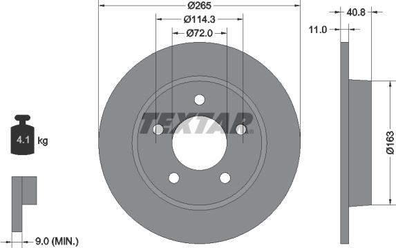 Textar 92130500 - Disque de frein cwaw.fr