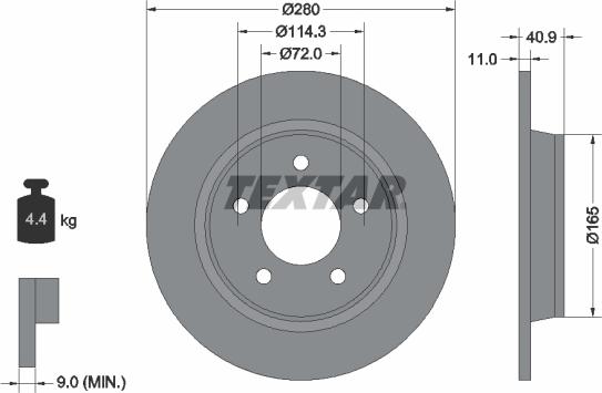 Textar 92130600 - Disque de frein cwaw.fr