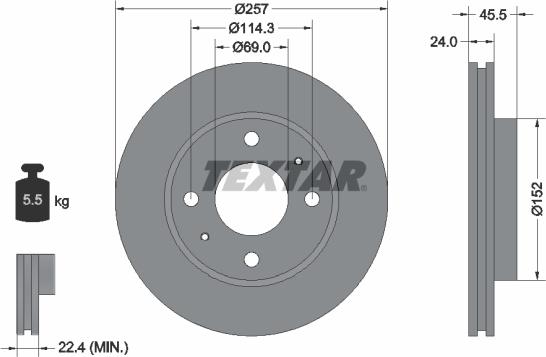 Textar 92130800 - Disque de frein cwaw.fr