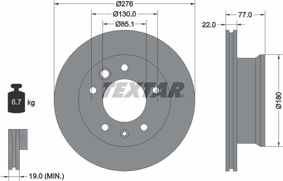 Textar 92131503 - Disque de frein cwaw.fr