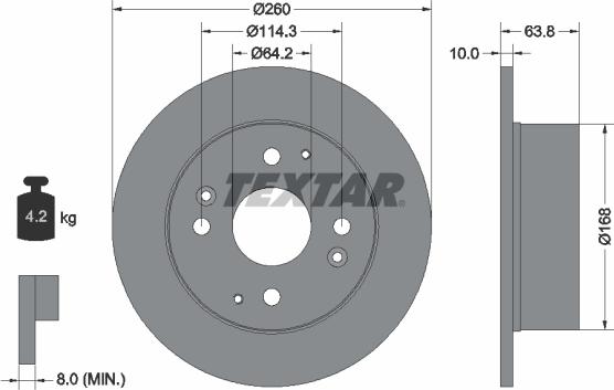 Textar 92138600 - Disque de frein cwaw.fr