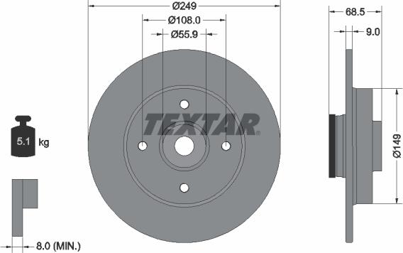 Textar 92133300 - Disque de frein cwaw.fr