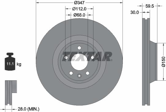 Textar 92132405 - Disque de frein cwaw.fr