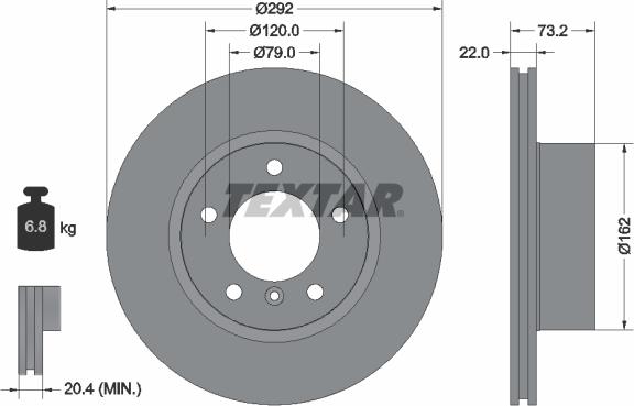 Textar 92132805 - Disque de frein cwaw.fr