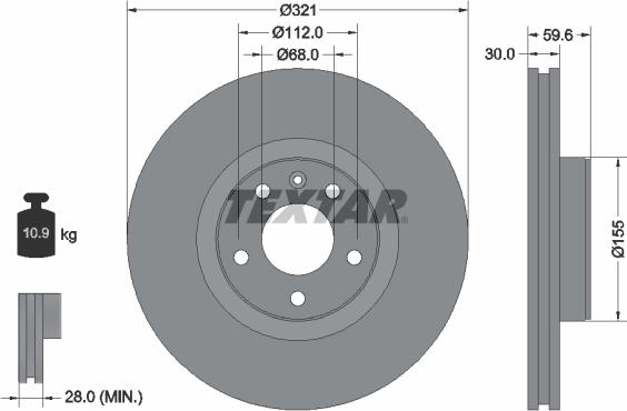 Textar 92132300 - Disque de frein cwaw.fr