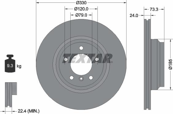 Textar 92137800 - Disque de frein cwaw.fr