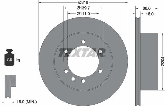 Textar 92129900 - Disque de frein cwaw.fr