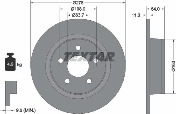 Textar 92124900 - Disque de frein cwaw.fr