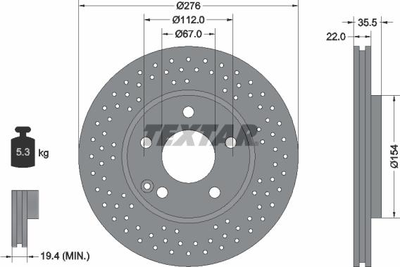 Textar 92124400 - Disque de frein cwaw.fr