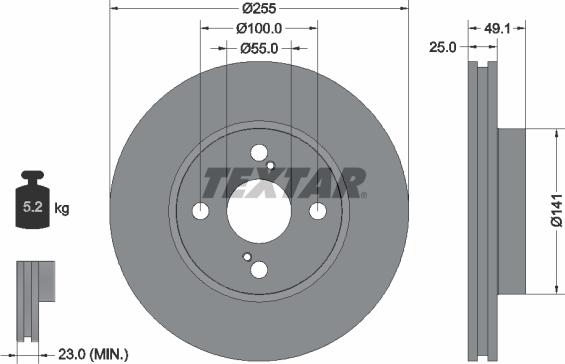 Textar 92125900 - Disque de frein cwaw.fr