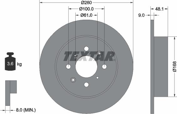 Textar 92125400 - Disque de frein cwaw.fr