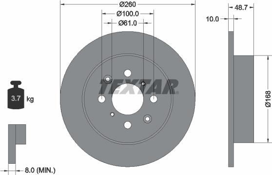 Textar 92125300 - Disque de frein cwaw.fr