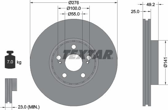 Textar 92126400 - Disque de frein cwaw.fr