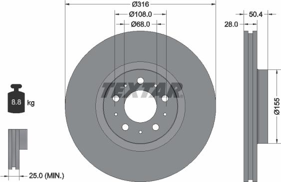 Textar 92126600 - Disque de frein cwaw.fr