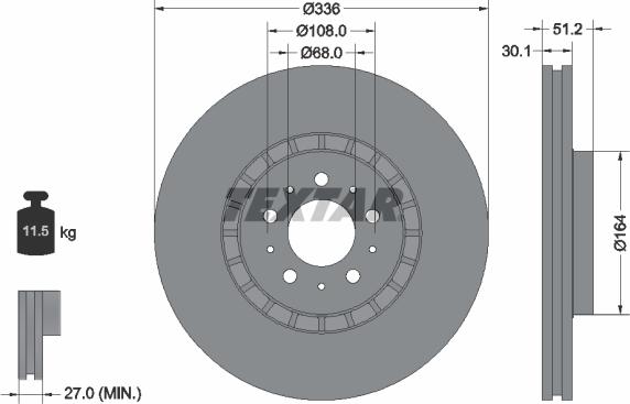 Textar 92126705 - Disque de frein cwaw.fr