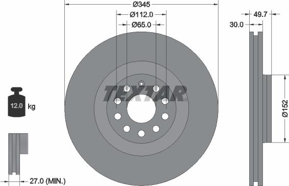 Textar 92120605 - Disque de frein cwaw.fr