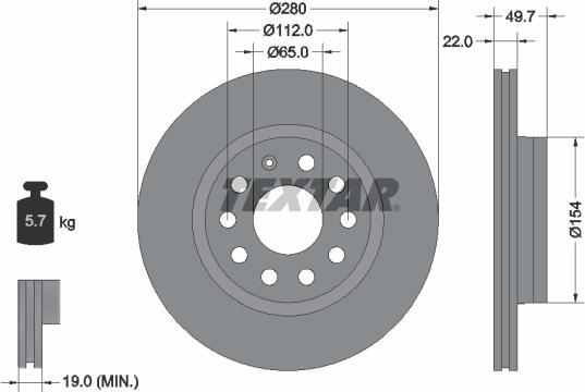 Textar 92120700 - Disque de frein cwaw.fr