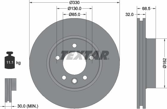 Textar 92121605 - Disque de frein cwaw.fr