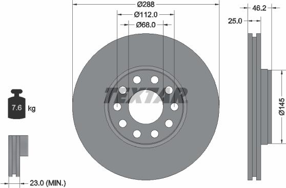 Textar 92121005 - Disque de frein cwaw.fr