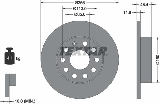 Textar 92121105 - Disque de frein cwaw.fr