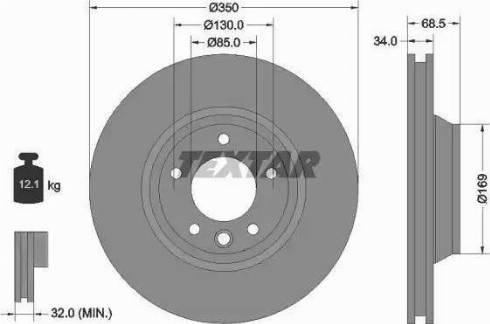 Textar 92121810 - Disque de frein cwaw.fr