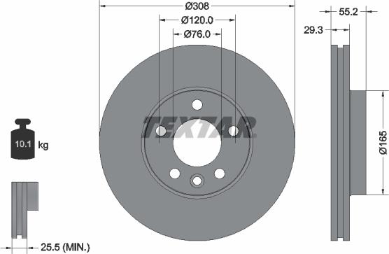 Textar 92121205 - Disque de frein cwaw.fr