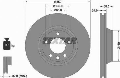 Textar 92121710 - Disque de frein cwaw.fr