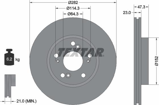 Textar 92128400 - Disque de frein cwaw.fr