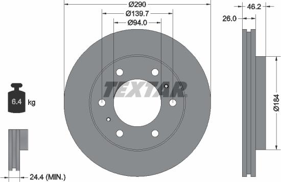 Textar 92128800 - Disque de frein cwaw.fr