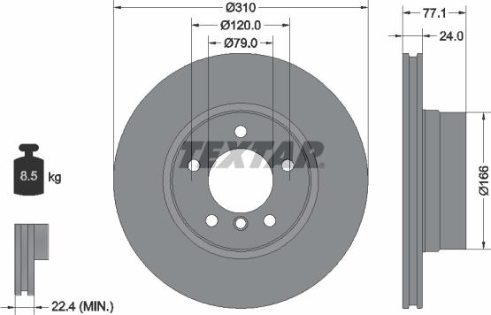 Textar 92122500 - Disque de frein cwaw.fr