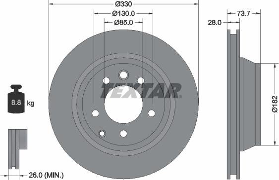 Textar 92122000 - Disque de frein cwaw.fr