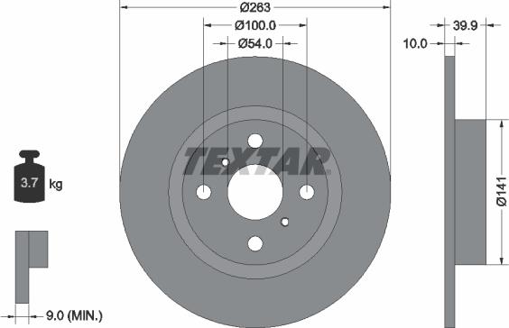 Textar 92179303 - Disque de frein cwaw.fr