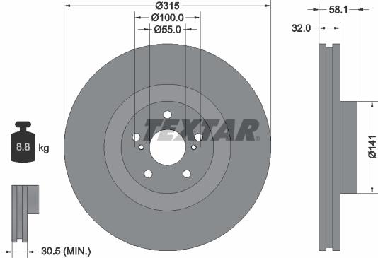 Textar 92179703 - Disque de frein cwaw.fr