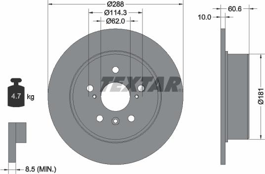 Textar 92174900 - Disque de frein cwaw.fr