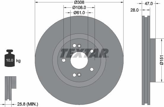 Textar 92174005 - Disque de frein cwaw.fr