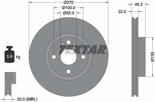 Textar 92175900 - Disque de frein cwaw.fr