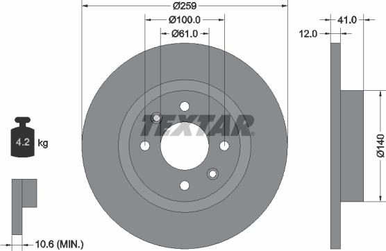 Textar 92175100 - Disque de frein cwaw.fr